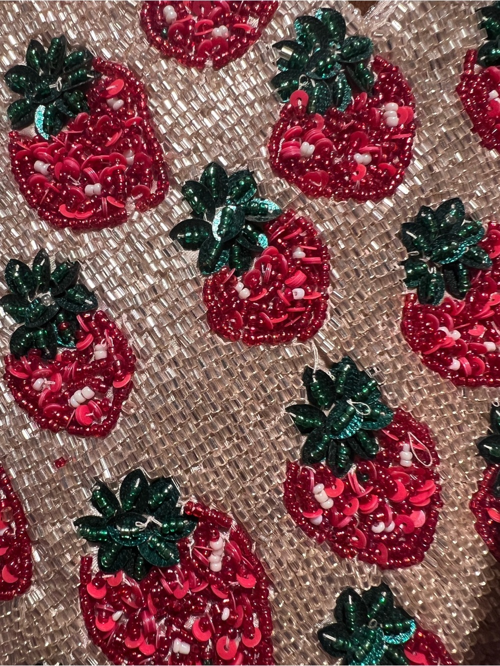 Handcrafted in India Beaded Strawberry Design Bag - Picture 7 of 7